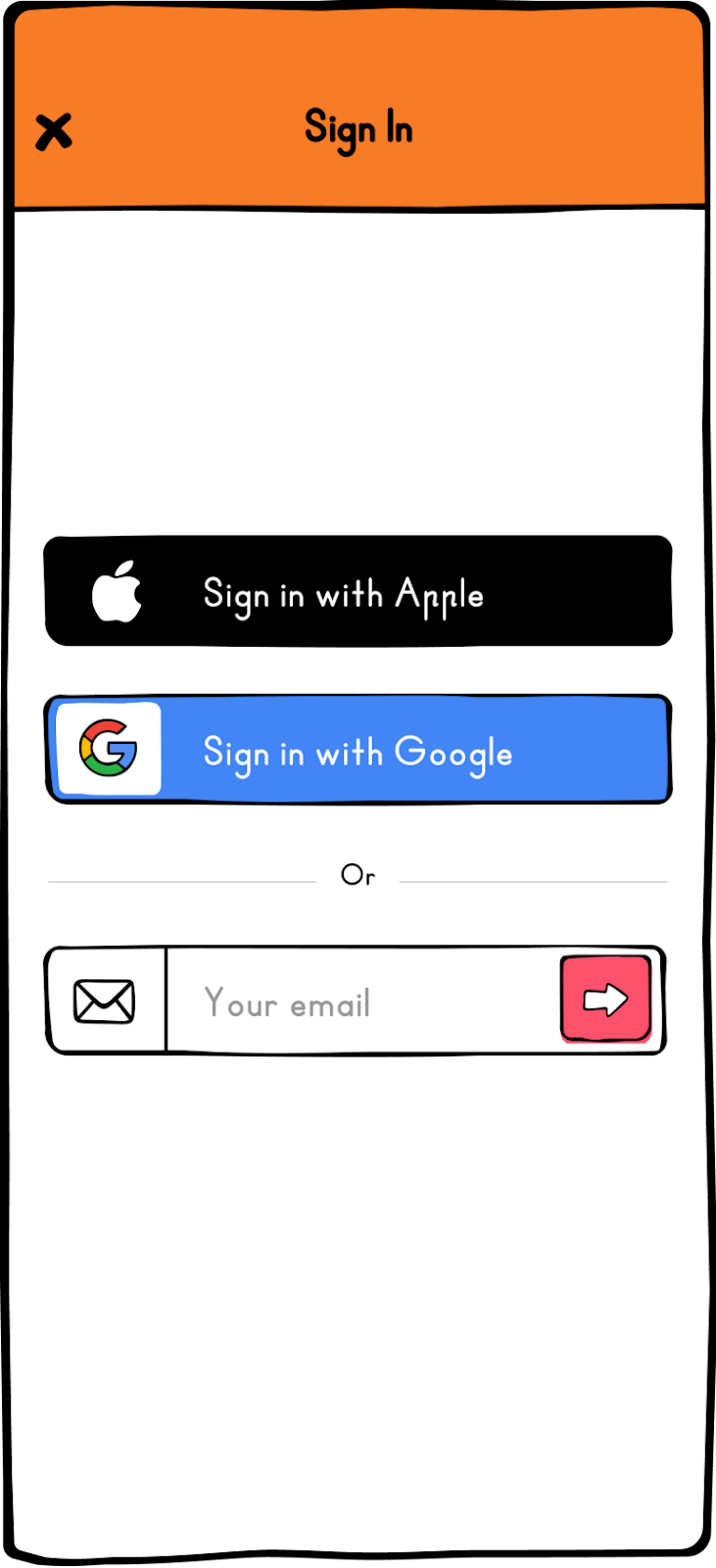 Quickly sign in using your saved Gmail or Apple ID
