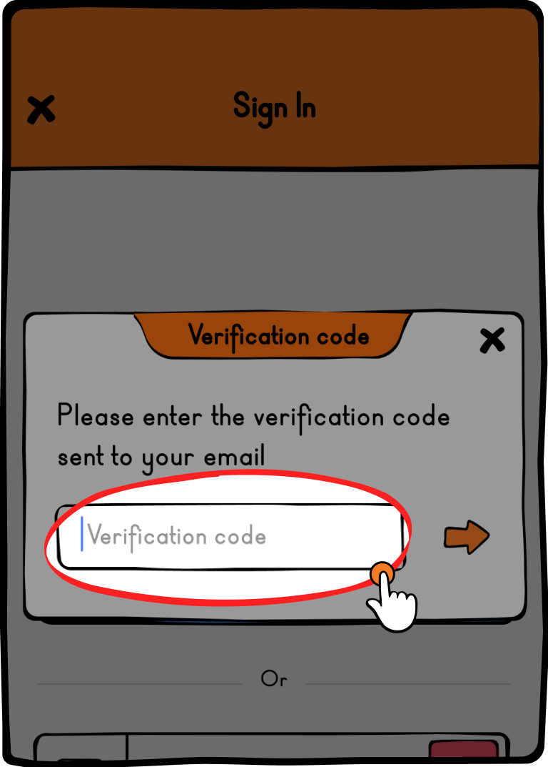 If you choose to enter your email, you'll receive a verification code in your inbox. Enter the code