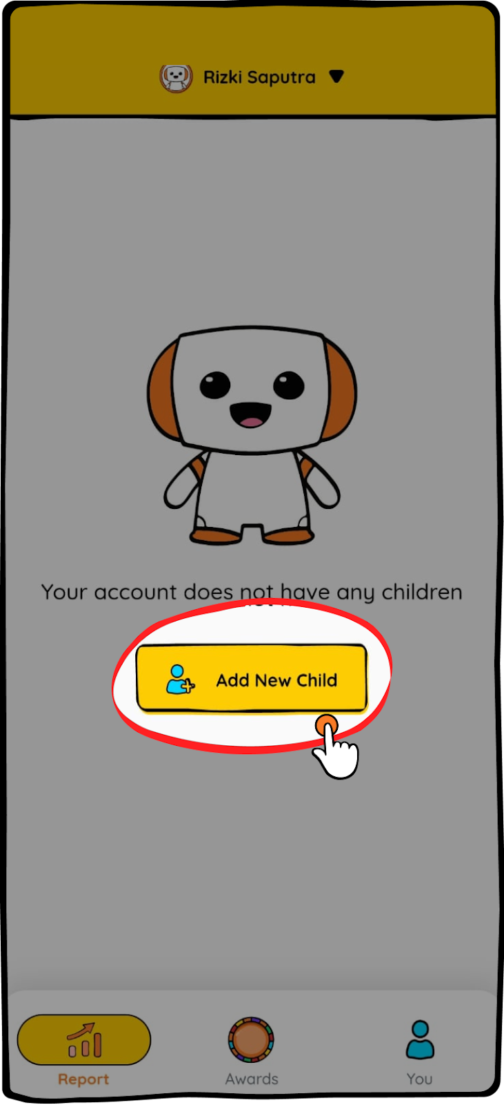 Select "Add New Child."