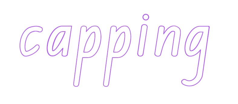 the word 'capping' in  large, outline font